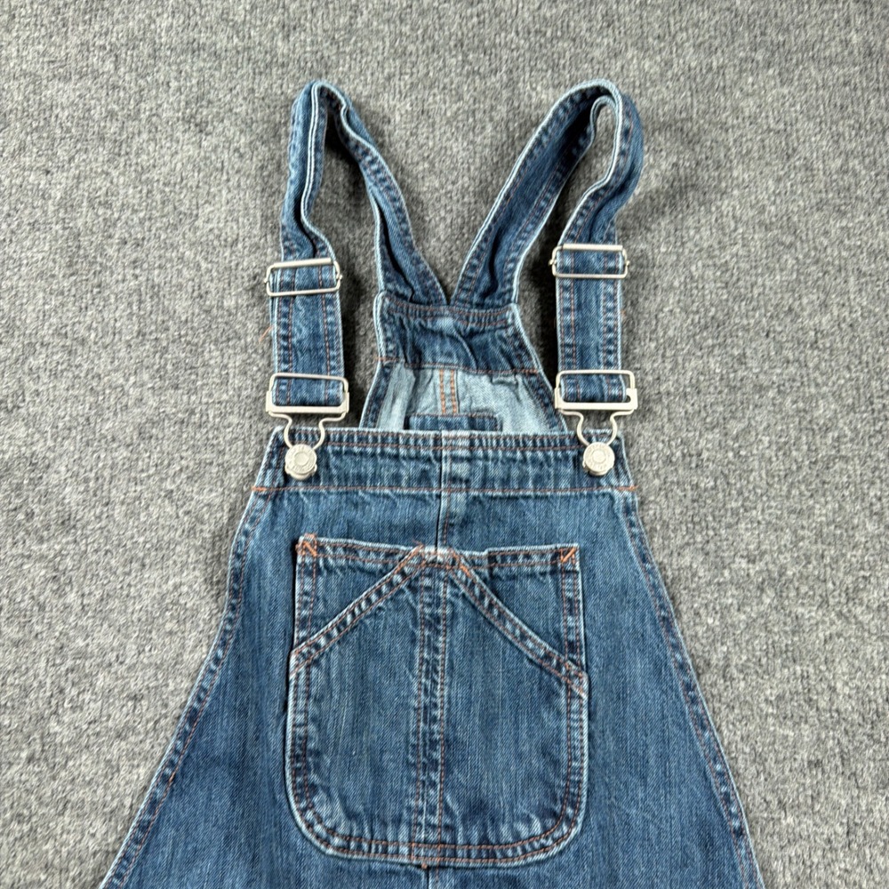 Gap Cropped Slouch Overalls Womens XS Medium Indigo Blue Denim Bib Adjustable - Picture 4 of 15